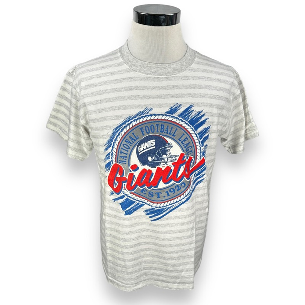 Vintage New York Giants Trench Ultra T-Shirt‎ Mens Large Gray Stripe 90s USA